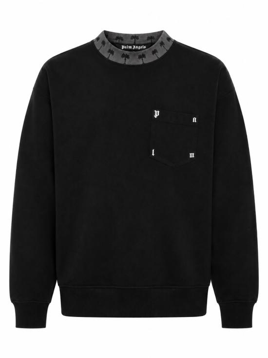 26FW 팜앤젤스 긴팔 티셔츠 PAMBA008FL001 1003 BLACK OFF WHITE