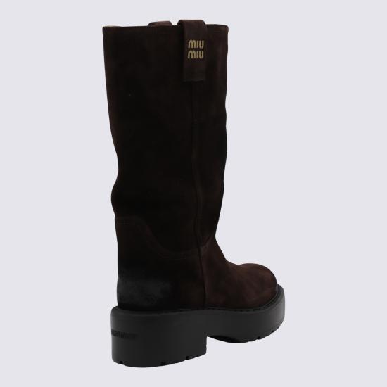 26FW 미우미우 스웨이드 부츠 5U270EF055 0B2F0003 MORO - MIU MIU