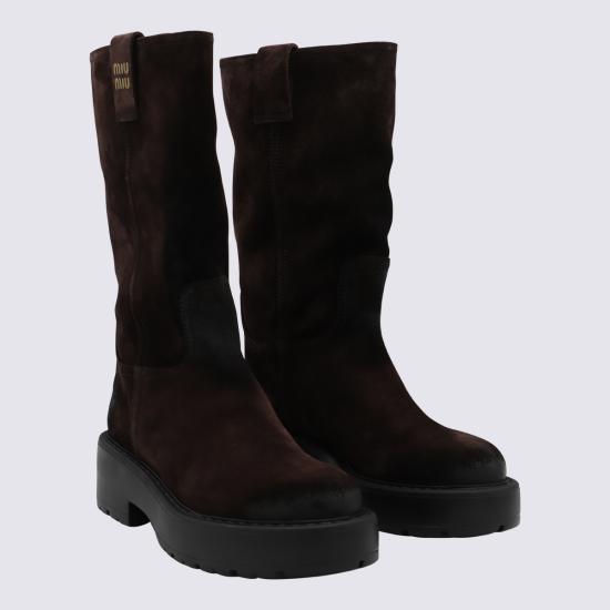 26FW 미우미우 스웨이드 부츠 5U270EF055 0B2F0003 MORO - MIU MIU