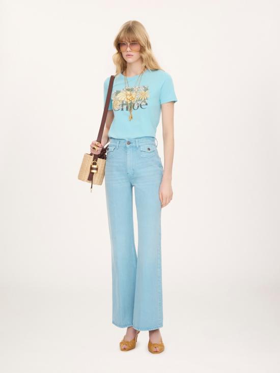 26FW 끌로에 반팔 티셔츠 CH26AJH08080 47C Blu - CHLOE