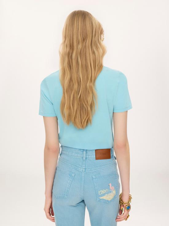26FW 끌로에 반팔 티셔츠 CH26AJH08080 47C Blu - CHLOE