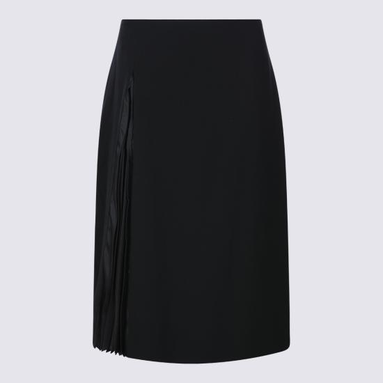 26FW 질샌더 미디 스커트 J02MA0402 J40356001 Black