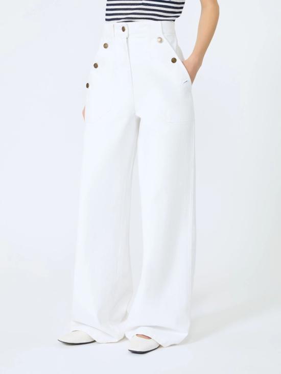 26FW 막스마라 스트레이트 팬츠 2621136091600 001 Bianco - MAX MARA