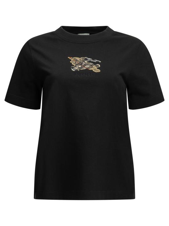 26FW 버버리 EKD 체크 코튼 티셔츠 8116164 Black