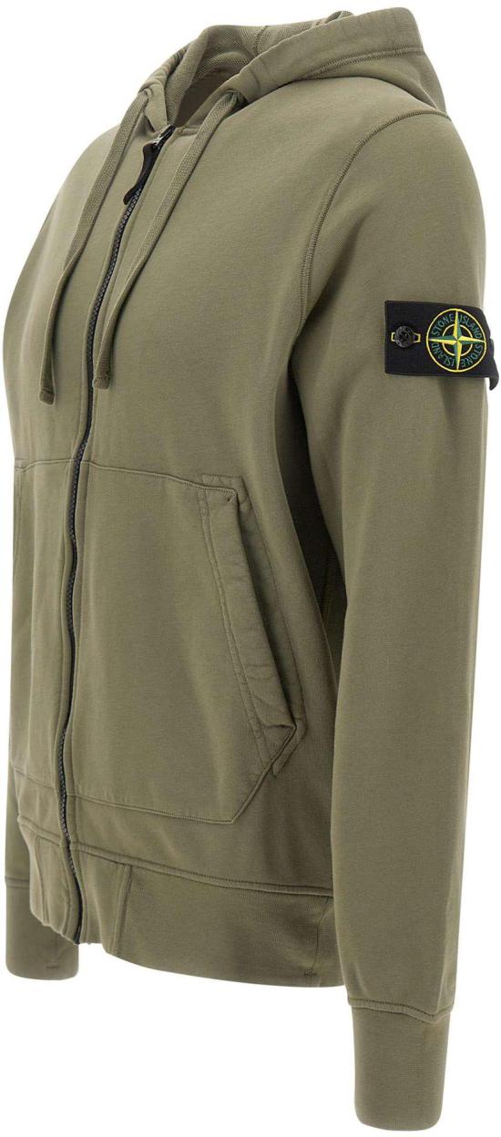 26FW 스톤 아일랜드 오가닉 코튼 플리스 레귤러 핏 후드 집업 6100061S0051V005G DONKERGREEN - STONE ISLAND