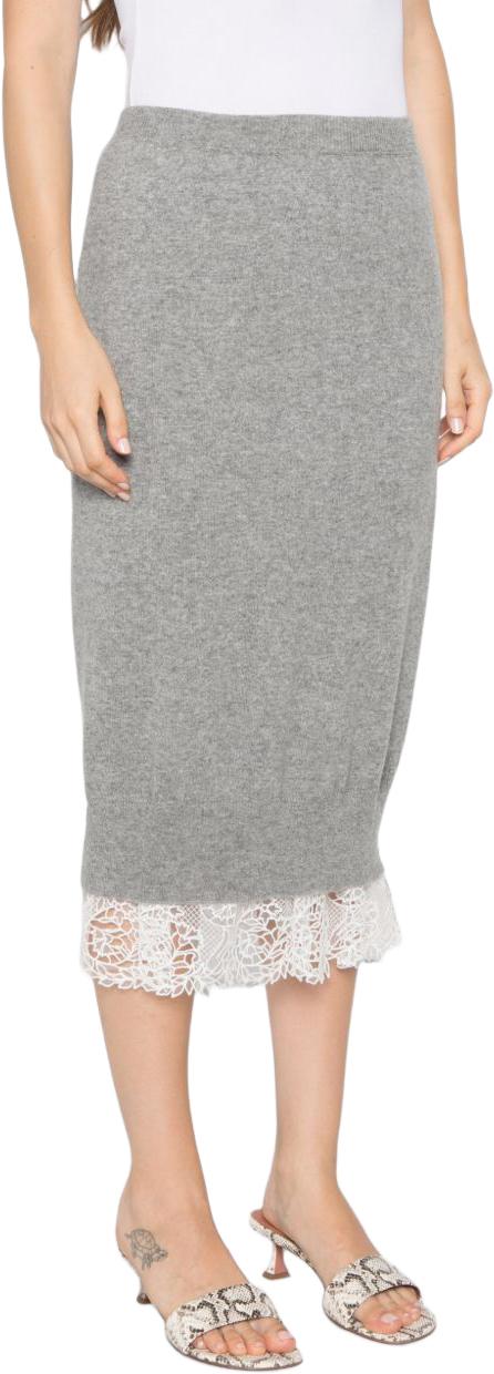 26FW 에르마노 설비노 미디 스커트 D492O308APPYUN1704 GREY - ERMANNO SCERVINO