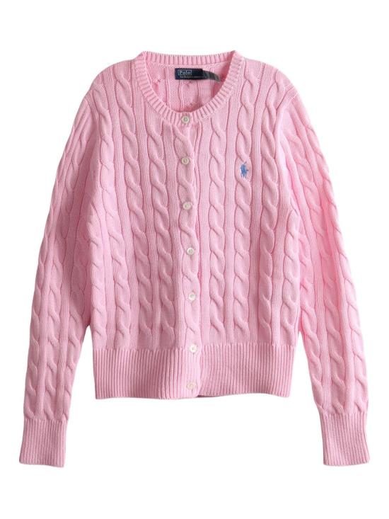 26FW 폴로 랄프로렌 폴로 자수 케이블 니트 가디건 211971868010 CARMEL PINK
