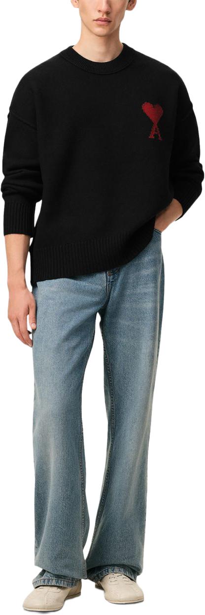 26FW 아미 빅 하트 울 크루넥 스웨터 UKS838D018009 BLACK - AMI