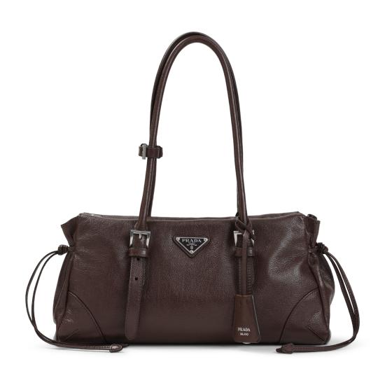 26FW 프라다 보니 미디엄 글라쎄 가죽 토트백 1BG628VOOX 2HF2 F05RC CACAO 0 - PRADA