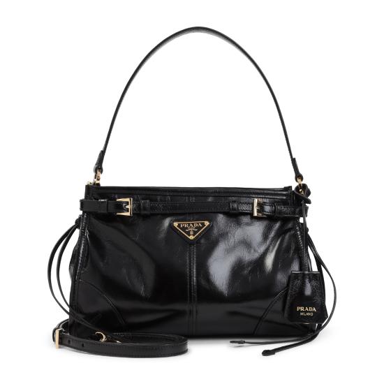 26FW 프라다 미디엄 자카드 및 레더백 1BC297VOOM 2CYR F0002 NERO - PRADA