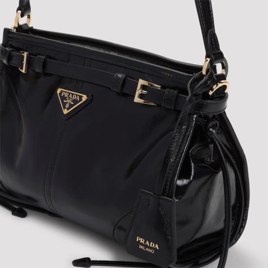 26FW 프라다 미디엄 자카드 및 레더백 1BC297VOOM 2CYR F0002 NERO - PRADA