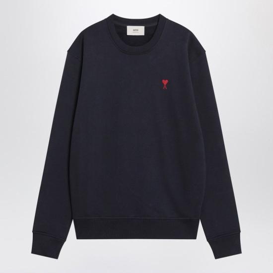 26FW 아미 스몰 하트 로고 스웨트셔츠 BFUSW035U730 430 BLUE