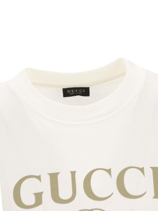 26FW 구찌 로고 프린트 코튼 저지 실크 티셔츠 865015XJHUF 9280 WHITE - GUCCI