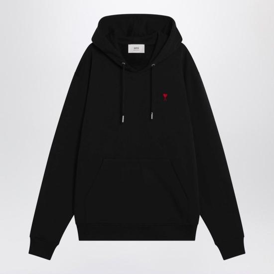 26FW 아미 후드 티셔츠 BFUSW235U730 001 BLACK