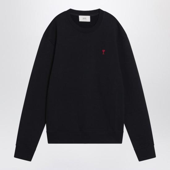 26FW 아미 스몰 하트 로고 스웨트셔츠 BFUSW035U730 001 BLACK