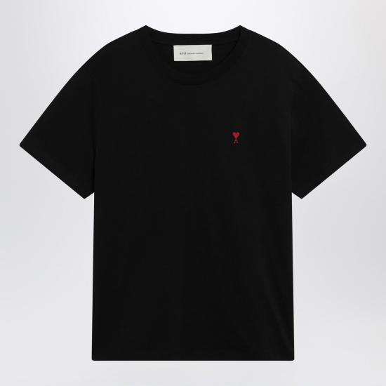 26FW 아미 스몰 하트 로고 티셔츠 BFUTS035U724 001 BLACK