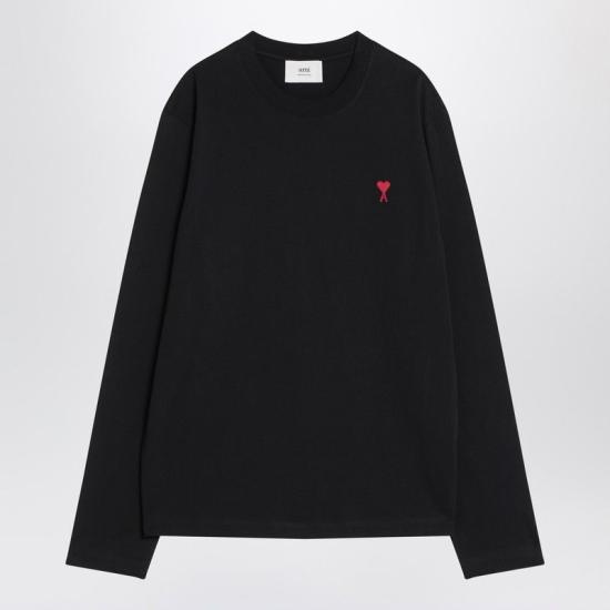 26FW 아미 긴팔 티셔츠 BFUTS235U724 001 BLACK