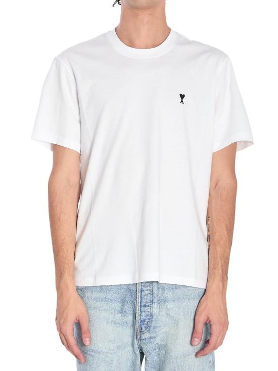 26FW 아미 스몰 하트 로고 라이트 코튼 저지 티셔츠 HTS346724 100 WHITE