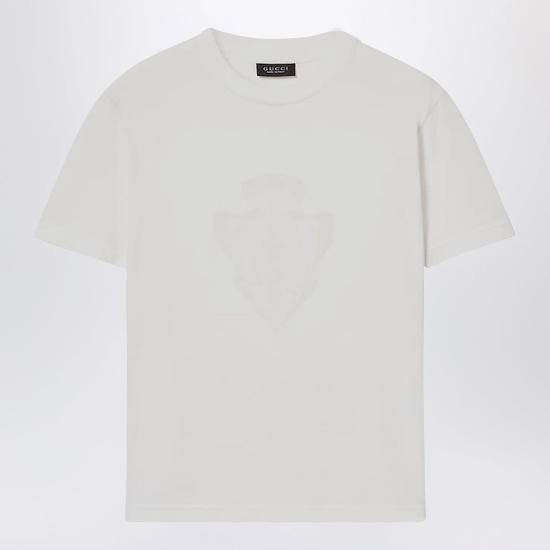 26SS 구찌 크레스트 코튼 저지 티셔츠 867084XJHTY 9003 WHITE