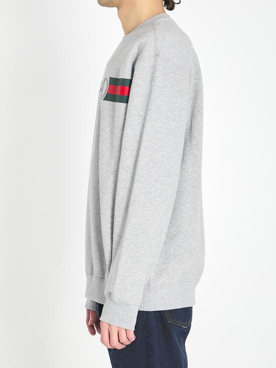26SS 구찌 프린트 디테일 코튼 저지 스웨트셔츠 848737XJHOK 1056 GREY - GUCCI