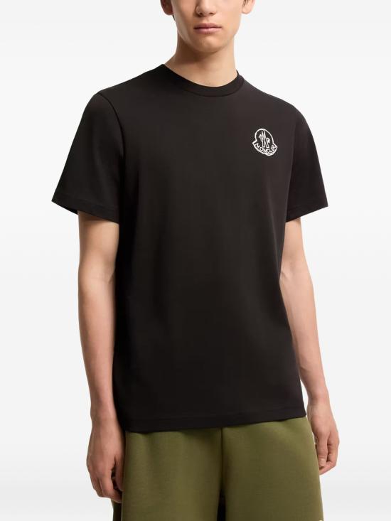 26FW 몽클레어 로고 프린트 티셔츠 8C0002589AUG 999 BLACK - MONCLER