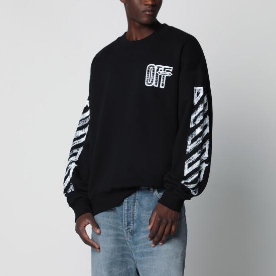 26FW 오프화이트 긴팔 티셔츠 OMBA054F26FLE007 0001 BLACK