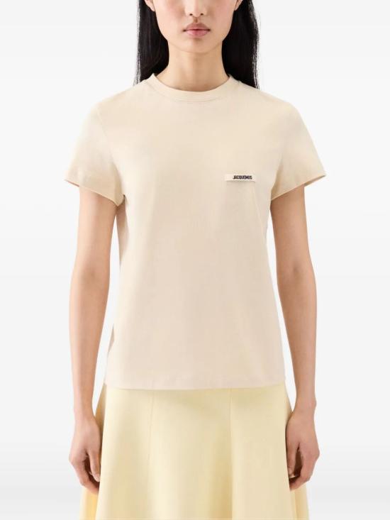 26FW 자크뮈스 그로그랭 로고 솟슬리브 티셔츠 TSW00550AJ00029 131 BEIGE - JACQUEMUS