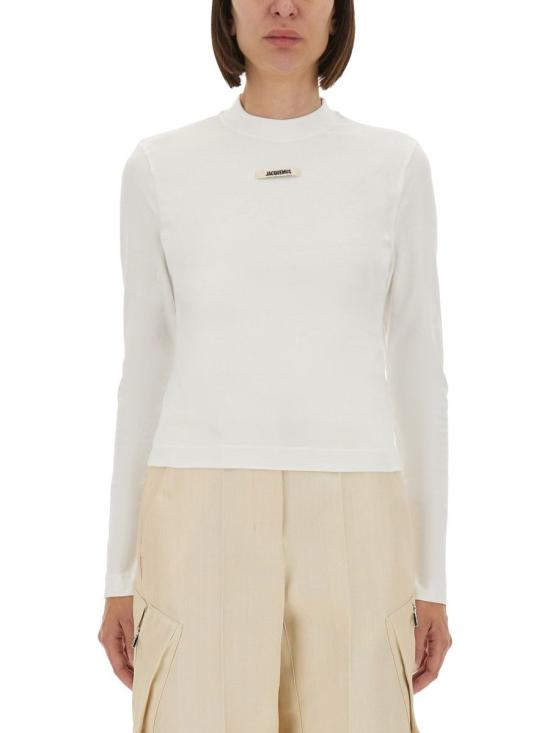 26FW 자크뮈스 그로그랭 로고 롱슬리브 티셔츠 TSW00155AJ00124 100 WHITE