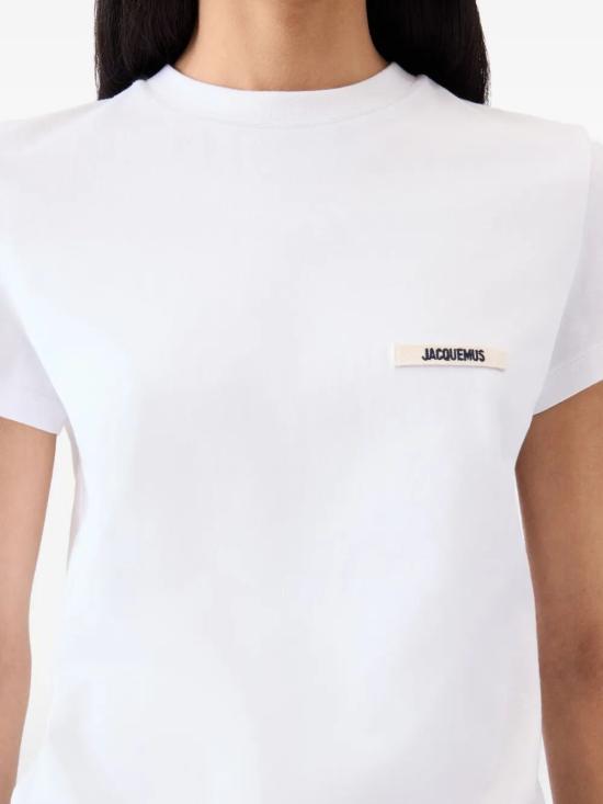 26FW 자크뮈스 그로그랭 로고 솟슬리브 티셔츠 TSW00550AJ00029 100 WHITE - JACQUEMUS