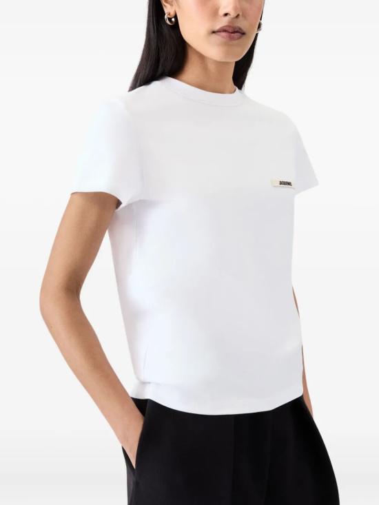 26FW 자크뮈스 그로그랭 로고 솟슬리브 티셔츠 TSW00550AJ00029 100 WHITE - JACQUEMUS