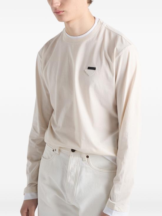 26FW 프라다 긴팔 티셔츠 UJL73BWM111CD F0P40 WHITE - PRADA