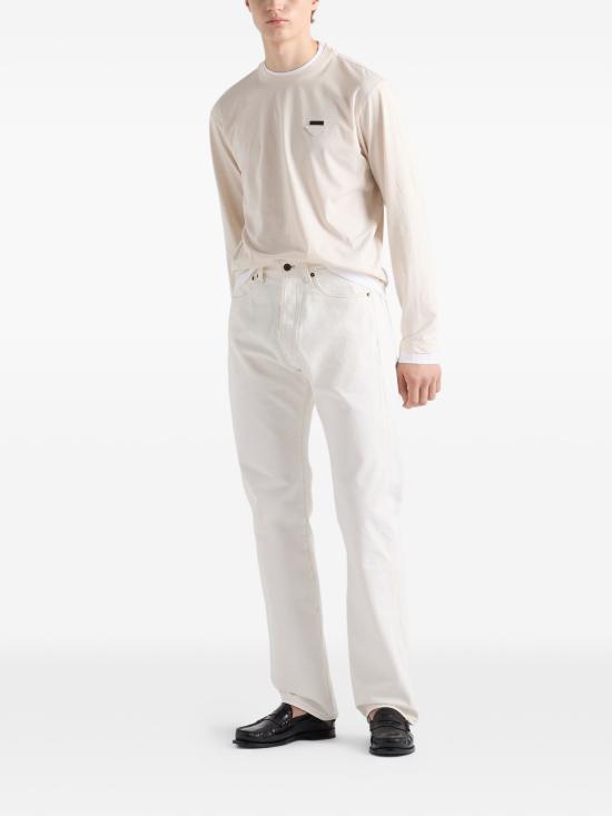 26FW 프라다 긴팔 티셔츠 UJL73BWM111CD F0P40 WHITE - PRADA
