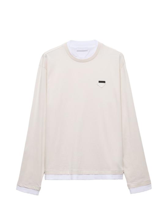 26FW 프라다 긴팔 티셔츠 UJL73BWM111CD F0P40 WHITE