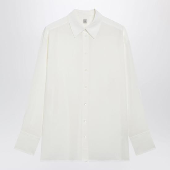 26FW 토템 새틴 크레이프 실크 셔츠 263WRT0891FB0115 059 WHITE