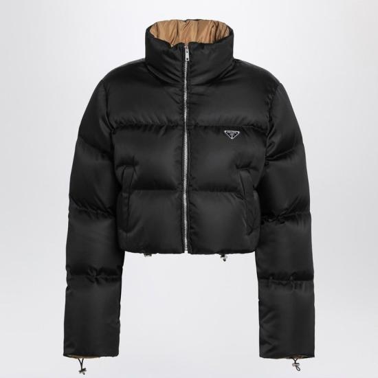 26FW 프라다 크롭 리나일론 다운 재킷 크롭 리나일론 다운 재킷 29D056OOO1WQ8 F0002 BLACK