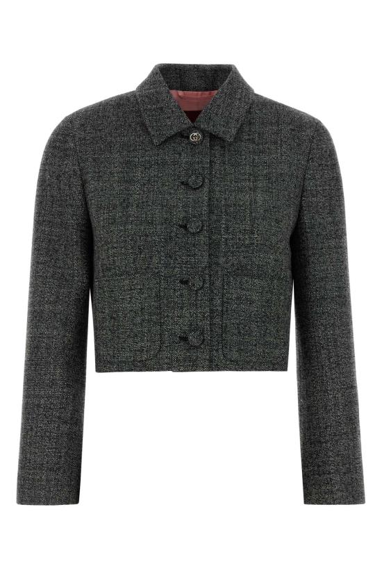 26SS 구찌 울 그리자유 재킷 846385ZATWE 1070 BLACK