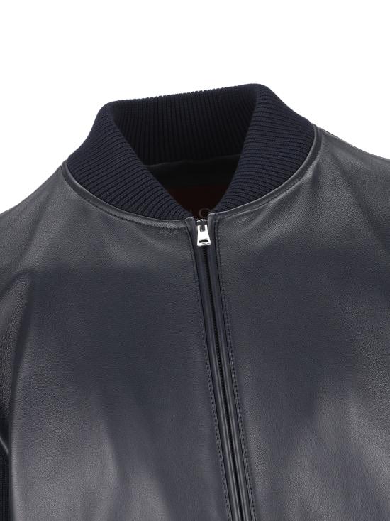 26SS 구찌 나파 레더 니트 봄버 자켓 793181XNA29 4044 BLUE - GUCCI