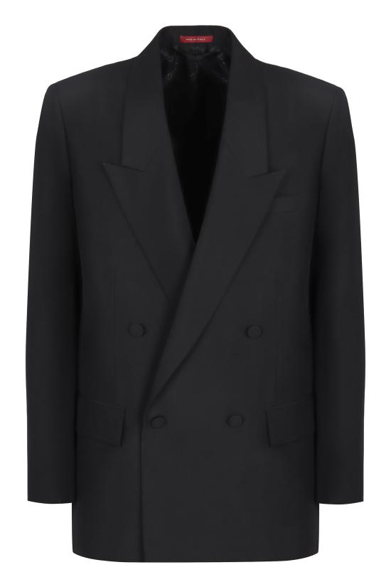 25FW 구찌 더블 브래스트 테크니컬 파나마 자켓 849881Z7AYA 1000 BLACK