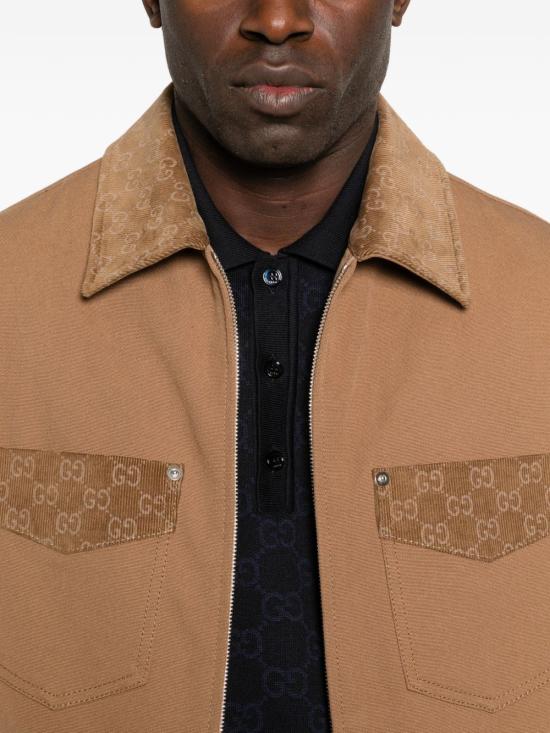 26SS 구찌 GG 디테일 집업 자켓 854304ZAUJI 2630 BROWN - GUCCI