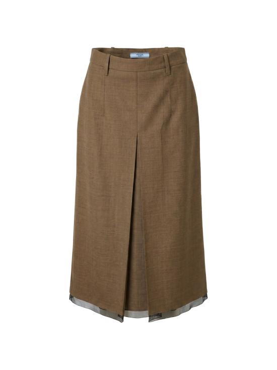 26FW 프라다 미디 스커트 P10A9OOO1PSW F0005 BROWN