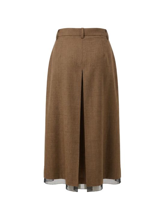 26FW 프라다 미디 스커트 P10A9OOO1PSW F0005 BROWN - PRADA
