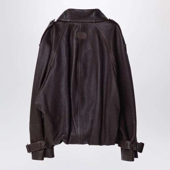 26FW 아크네 스튜디오 크롭 레더 트렌치 자켓 크롭 레더 트렌치 자켓 A70196LE ADM BROWN - ACNE STUDIOS
