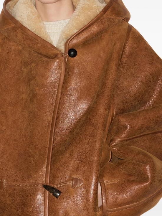26FW 이자벨마랑 아미엘 숏 셔링 코트 아미엘 숏 셔링 코트 MA0296FAC3A03I 50CO BROWN - ISABEL MARANT