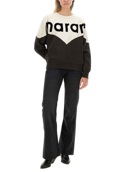 26FW 이자벨마랑에뚜왈 휴스턴 투톤 마랑 스웨트셔츠 SW0006FAA1M08E 02FK BLACK - ISABEL MARANT ETOILE