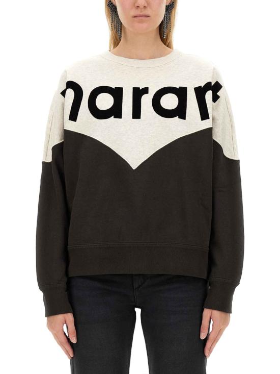 26FW 이자벨마랑에뚜왈 휴스턴 투톤 마랑 스웨트셔츠 SW0006FAA1M08E 02FK BLACK - ISABEL MARANT ETOILE