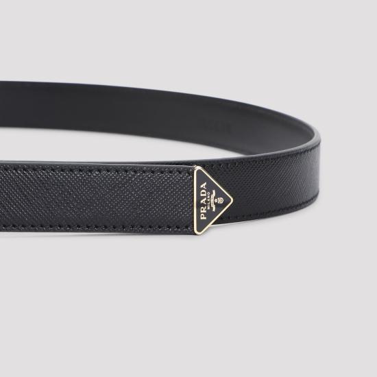 26FW 프라다 사피아노 가죽 벨트 1CC618053 F0002 BLACK - PRADA