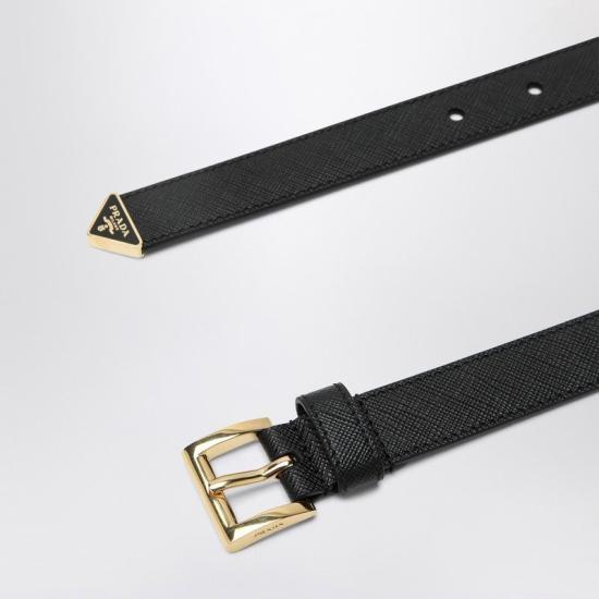 26FW 프라다 사피아노 가죽 벨트 1CC618053 F0002 BLACK - PRADA