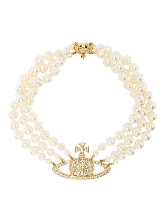26FW 비비안웨스트우드 펄 바스 릴리프 초커 6303000702R117GOLD White