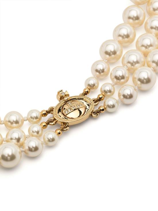 26FW 비비안웨스트우드 펄 바스 릴리프 초커 6303000702R117GOLD White - VIVIENNE WESTWOOD
