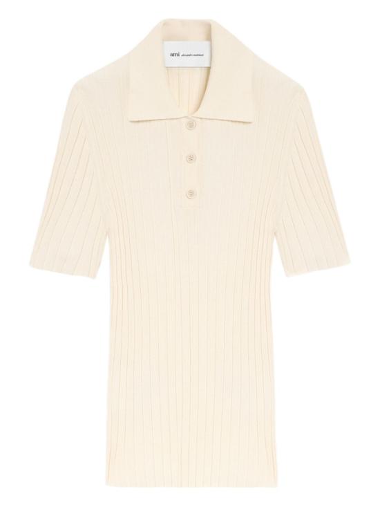 26SS 아미 니트 숏슬리브 폴로 FPL437KN0160136 BLANC CREME